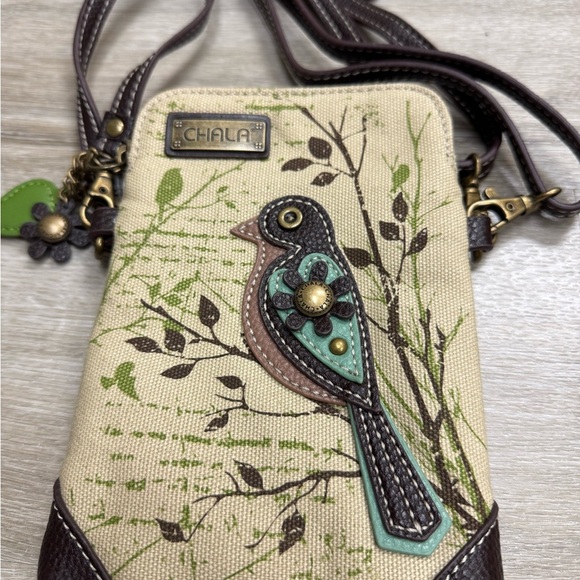 CHALA Safari Collection Canvas Bird Cell Phone Crossbody Purse - Picture 4 of 8